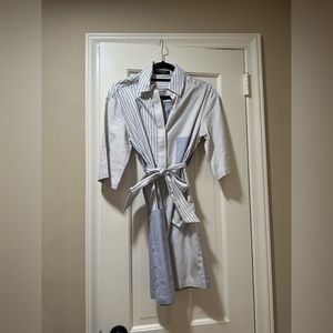 caara striped mini shirt dress size xs